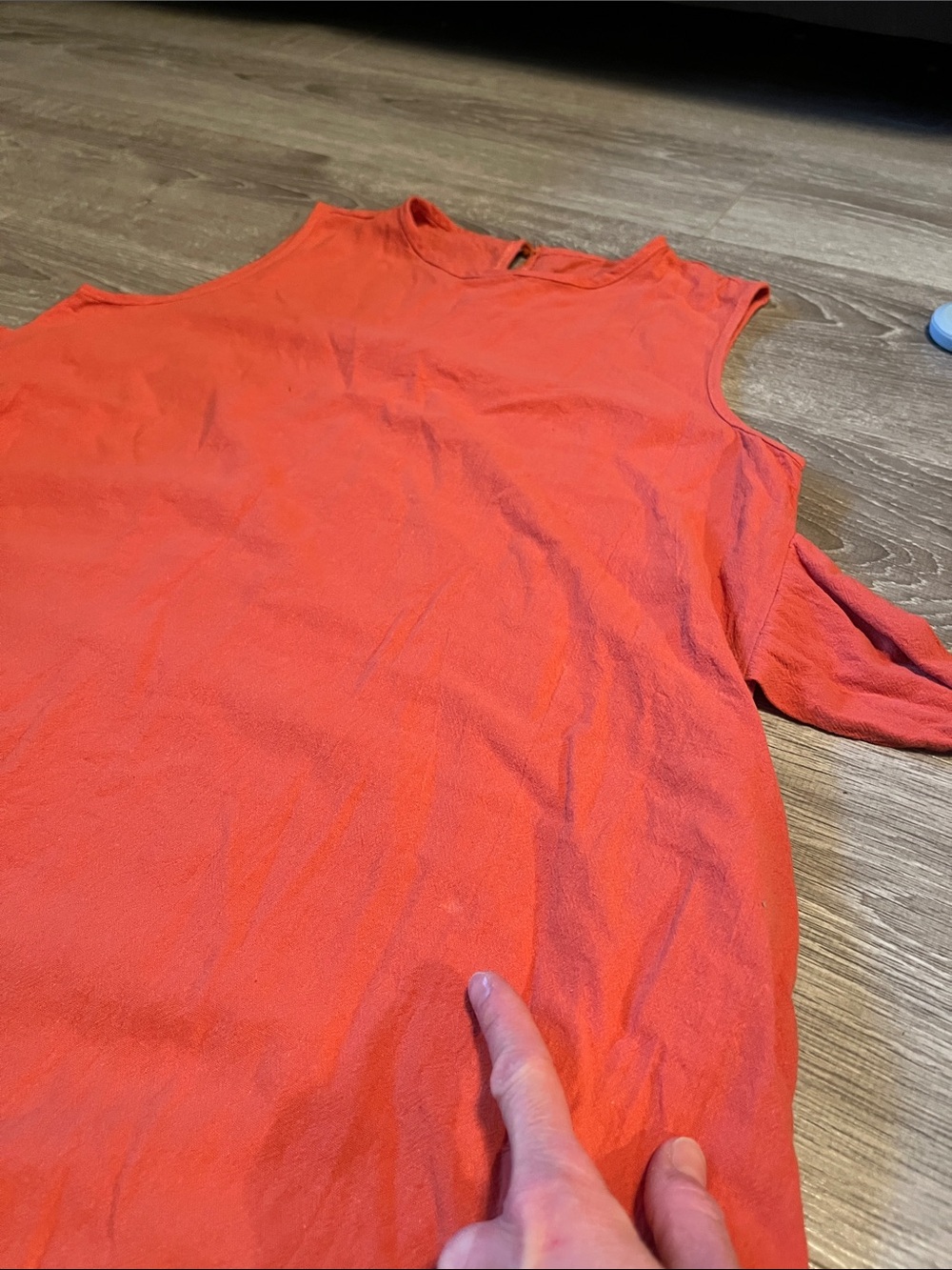Women's Sleeveless 100% Cotton Tie-Waist crew neck long maxi dress in Yam Orange - Picture 12 of 16